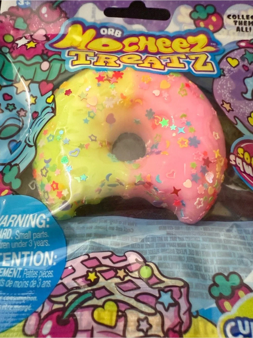 ORB Mochi Cheez Treatz Donut Squishy Toy - Pink & Yellow